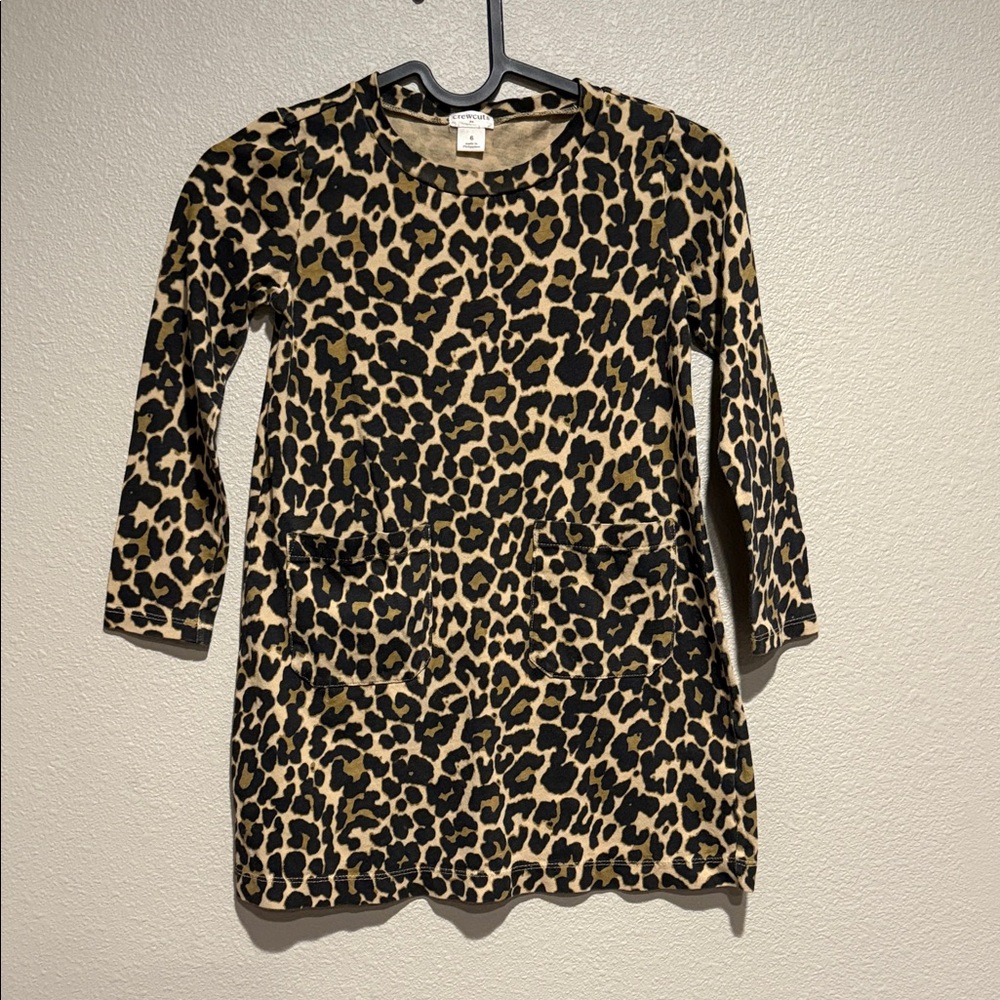 Crewcuts‎ Girls Leopard Print Dress size 6 (girls) 100% cotton